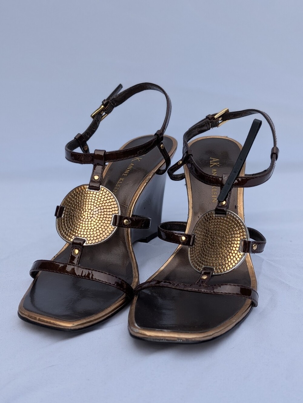 Anne Klein Akmariah Bronze Wedge Sandal Heels